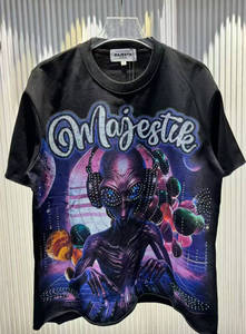 เสื้อยืดผู้ชาย MAJESTIKS แขนสั้น สไตล์ฮิปฮอป สตรีทแวร์ คุณภาพสูง ขายดี ลุควินเทจ ล้างสี ทันสมัย - Product Image 1