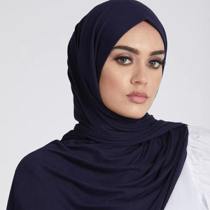 Bonne couture femmes écharpes plaine doux Modal Turban tête enveloppe Jersey Hijab écharpe coton lourd Long musulman châle 170*60cm - Product Image 2