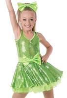 Robe scintillante à paillettes pour filles, tenue de danse pour concours et spectacles, costume de danse jazz à paillettes, tutu de danse hip hop