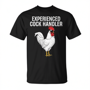 Camiseta con estampado de camionero de gallos experimentado, color negro, talla M para hombre, humor adulto, cuello redondo, manga corta, impresión digital - Product Image 3
