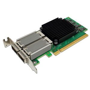 การ์ดอะแดปเตอร์เครือข่ายอีเธอร์เน็ต PCIe Gen4 X16 แบบพอร์ตคู่ประสิทธิภาพสูง 100GbE QSFP28 สำหรับเซิร์ฟเวอร์ศูนย์ข้อมูลคลาวด์ "MCX556A-EDAT" - Product Image 3