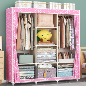 Armario Portátil de Tela, Organizador de <span class=keywords><strong>Ropa</strong></span> Moderno y Sencillo <span class=keywords><strong>para</strong></span> Dormitorio Infantil, Mueble Armario, Almirah, Gabinete de Almacenamiento con <span class=keywords><strong>Estantes</strong></span> - Product Image 4