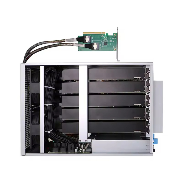 5-Way GPU PCIe 4.0 Expansion Dock Supports Multi-Dock Expansion PEX88096 Switch for AI Computing