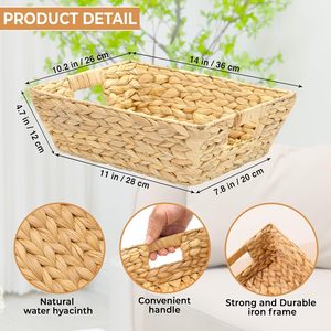 Rơm lưu trữ giỏ <span class=keywords><strong>wicker</strong></span> Snack giỏ tổ chức cho văn phòng nhỏ <span class=keywords><strong>wicker</strong></span> giỏ với xử lý - Product Image 5