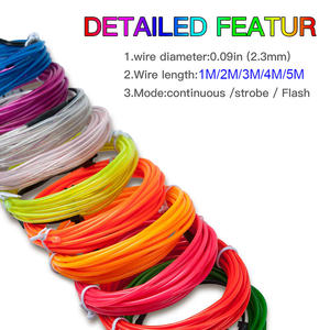 LED EL filo di luce striscia 1/2/3/4/5M batteria al Neon luci incandescente luci di Halloween Blacklight multicolore corda DIY decorazioni per feste - Product Image 5