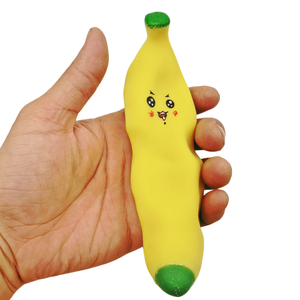 Jouet banane en TPR jaune mignon ZIMO, rembourré de farine simulée, pour enfants de 5 à 7 ans, réutilisable, à pétrir et à presser, anti-stress, 72g - Product Image 5