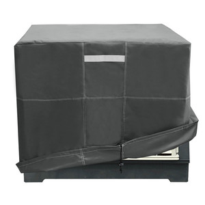 Housse pour unité de climatisation extérieure 34x34x30 pouces, grise, double doublure, anti-poussière, imperméable, avec fermeture à cordon - Product Image 5