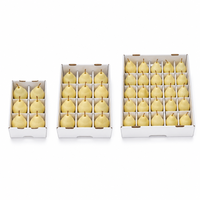 Witte perenverzenddoos met gebogen houders en ventilatiegaten, aangepaste logo fruitverpakking voor perenboerderijen groothandel