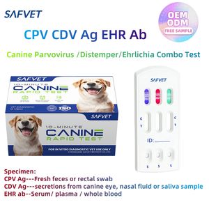 수의사 CPV CDV EHR 테스트 드 파보 에를리히 디스템퍼 파보 바이러스 모킬로 Ag 에를리차스 Ag 에브 콤보 급속 테스트 키트 - Product Image 2