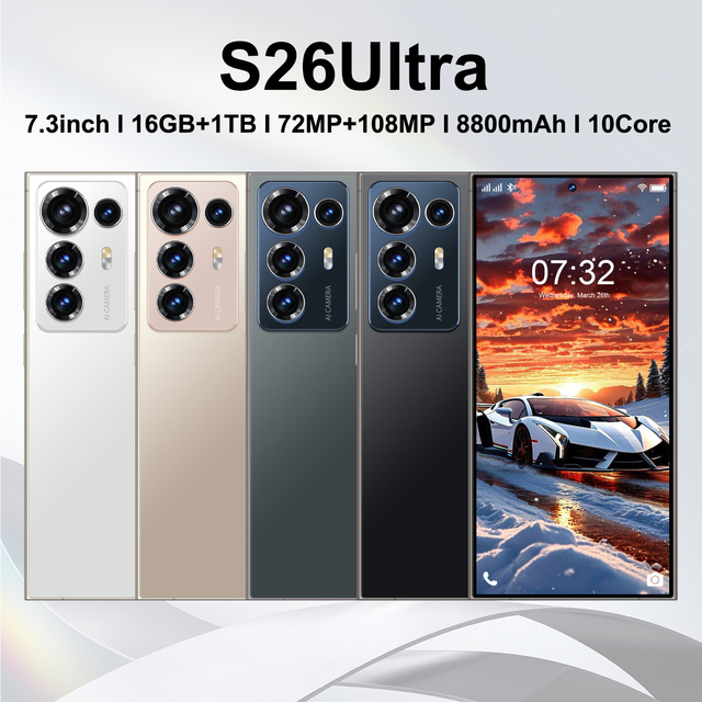S26 Ultra 5G Smartphone 7.3" 16GB+1TB 72MP+108MP 8800mAh 10-Core Unlocked Global Version