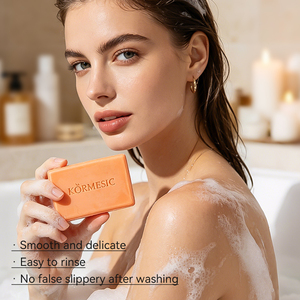Jabón aclarante de papaya KORMESIC, marca privada OEM, 80g, jabón de baño con vitamina E natural, espuma abundante, blanqueamiento suave para el cuidado diario. - Product Image 5