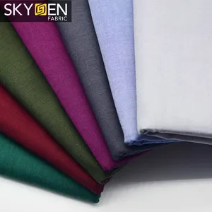 Skygen atacado tafetá macio penteado 140gsm 32s 97 3 algodão tecido stretch spandex