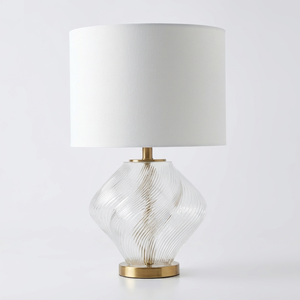 Modern High-Gold Staring Glass LED <b>Table</b> <b>Lamp</b> with Beige Bronze Shade <b>Touch</b> Control Electric Power Round Shape Study Room Use - Product Image 2