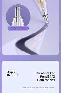 Pack de 6 pointes de rechange 6-en-1 pour stylet, en plastique et métal, argent et or, silencieuses, HB 2B, écriture fine/lourde/verticale pour iPad <span class=keywords><strong>iPhone</strong></span> - Product Image 5