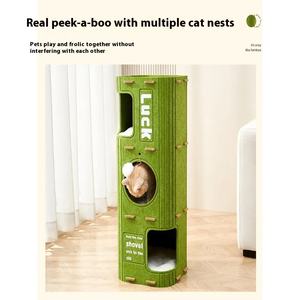 Kratz baum Katzen bett Platzsparendes Filz-Eimer bett 2Tier 3Tier Pet <span class=keywords><strong>Bucket</strong></span> Tree Hole Pet Climbing Frame Große Katze Villa - Product Image 3