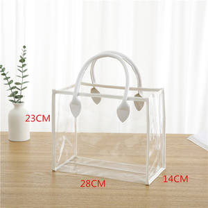 FS 다이너텍 맞춤형 로고 토트백 투명 <span class=keywords><strong>PVC</strong></span> 선물 가방 화장품 포장용 손잡이 포함 - Product Image 2