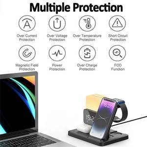 6 In 1ไร้สายชาร์จขาตั้งนาฬิกาปลุกแม่เหล็กโคมไฟFastชาร์จDock Stationสําหรับ<span class=keywords><strong>iPhone</strong></span> 14 13 12 11 IWatch 8 <span class=keywords><strong>7</strong></span> AirPods - Product Image 5
