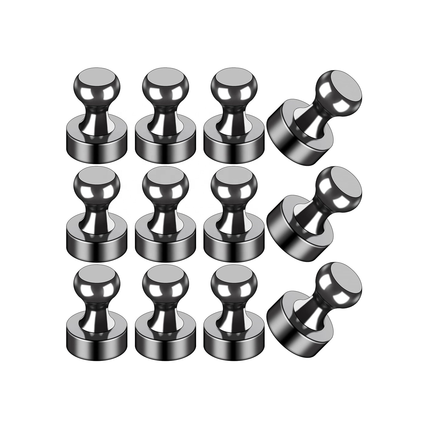 12pcs preto geladeira ímãs geladeira ímãs ímãs metal forte