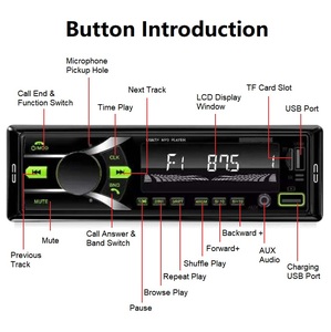 Lecteur MP3 pour voiture, 4 sorties RCA, écran LCD rétroéclairé blanc RGB, double USB, Bluetooth, FM, lecteur de carte TF, autoradio avec télécommande ISO - Product Image 2