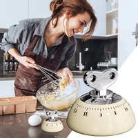 Timer Dapur Magnetik Manual, Jam Alarm Hitung Mundur Digital, Timer Mekanik untuk Memasak, Stopwatch untuk Belajar, Memasak, dan Mandi
