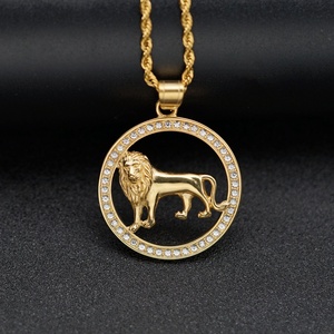 Collier Pendentif Homme Lion Doré Style Hip Hop Punk Cool et Original – Vente en Gros - Product Image 2