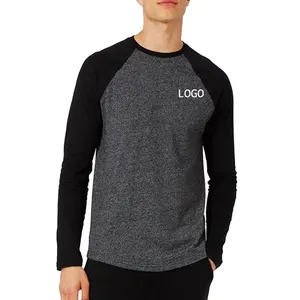 Camiseta de manga larga 100% de algodón para hombre, Camiseta con estampado personalizado, camiseta de manga larga