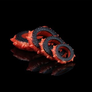 Silicone Cock <b>Ring</b> for Men and <b>Couples</b> Fantasy Cock <b>Ring</b> with Unique Texture and Bright Color Enhanced Performance - Product Image 4
