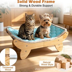 Wooden <b>cat</b> lounge chair, large <b>cat</b> bed, <b>cat</b> bed, all-in-one anti-<b>cat</b> scratch sofa, <b>plush</b> <b>cat</b> sofa - Product Image 4