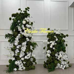 Arreglo de <span class=keywords><strong>Torre</strong></span> de Pastel para Decoración de Bodas, Flores de Arco de Cuerno de Plantas Verdes Colgantes, Nuevo Estilo, Nuevo Estilo, para Decoración de Boda - Product Image 1
