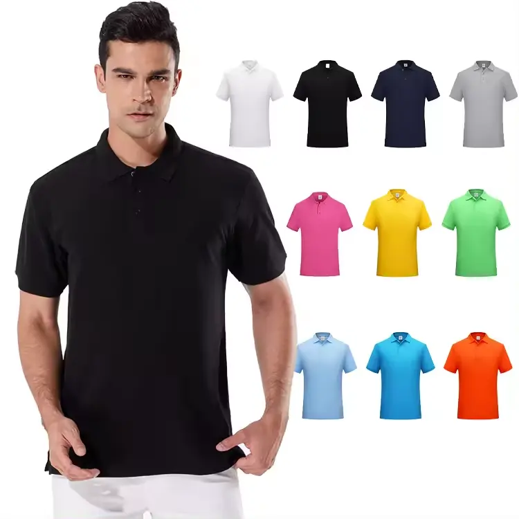 Camiseta polo masculina de algodão, venda quente, logotipo personalizado, de algodão, de poliéster, para homens, manga curta, camiseta polo