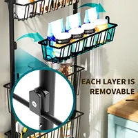 Organisateur de garde-manger à 6 niveaux à suspendre derrière la porte, étagère à épices en fer, panier de rangement suspendu sans perçage pour cuisine et jouets, gain de place