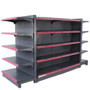 Estantería Metálica <span class=keywords><strong>de</strong></span> Góndola, Resistente, Sólida, <span class=keywords><strong>de</strong></span> Una Sola Cara, con Dimensiones Ajustables para Supermercados y Tiendas <span class=keywords><strong>de</strong></span> Comestibles - Product Image 1