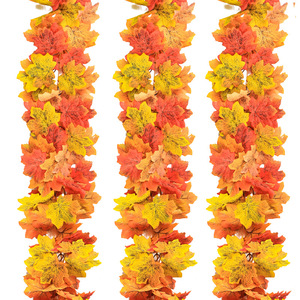 Guirlande de feuilles d'érable artificielles en soie, décoration extérieure pour la maison, style naturel pour l'automne et Halloween - Product Image 5
