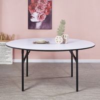 Table de banquet ronde moderne en métal robuste pour 10 à 15 personnes, idéale pour les mariages, les restaurants, les salles à manger, les salons