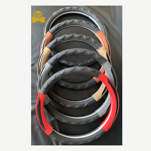 Accesorio protector de cuero de fibra de carbono, cubierta para <span class=keywords><strong>volante</strong></span> de coche, venta al por mayor, <span class=keywords><strong>36</strong></span> 38 40 <span class=keywords><strong>cm</strong></span>, cubierta para manija de <span class=keywords><strong>volante</strong></span> - Product Image 3