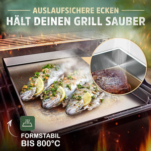 <span class=keywords><strong>Plaque</strong></span> <span class=keywords><strong>de</strong></span> cuisson en acier inoxydable épais avec accessoires <span class=keywords><strong>pour</strong></span> <span class=keywords><strong>barbecue</strong></span> extérieur, résistante à la chaleur et antiadhésive - Product Image 2