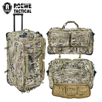 Valise tactique à roulettes pour l'extérieur, sac de voyage tactique, valise à roulettes grande capacité pour usage tactique, boîte à bagages tactique
