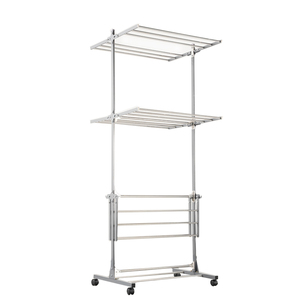Séchoir à linge pliable à double niveau en acier inoxydable, idéal pour salle de bain et salon – Meilleures ventes à <span class=keywords><strong>prix</strong></span> réduit - Product Image 1