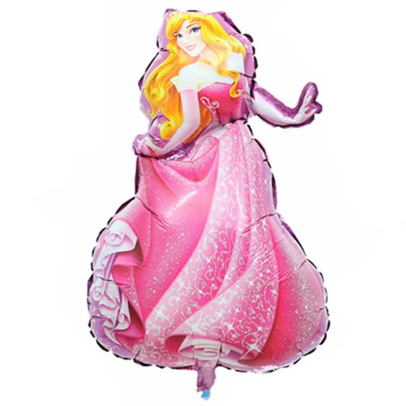 Vente en gros de poupée princesse de grande taille ballon de dessin animé en feuille d'hélium congelé pour la décoration de fête d'anniversaire de mariage