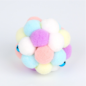 Hot Sale Good Quality <b>Plush</b> Colorful Handmade Interactive Soft <b>Cat</b> Toys Bouncy Ball With Bell - Product Image 5