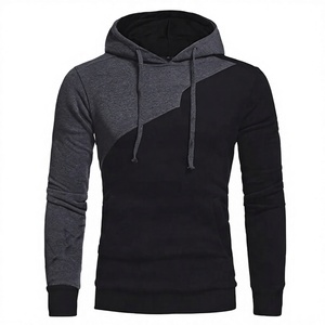 Sweat-shirt personnalisé à double ton noir et gris, coupe ajustée, design en relief, tricoté, uni, avec option grande taille - Product Image 1