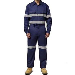Hi VIS an toàn phản chiếu chống thấm nước chống cháy bông làm việc Coverall đồng phục với logo - Product Image 1
