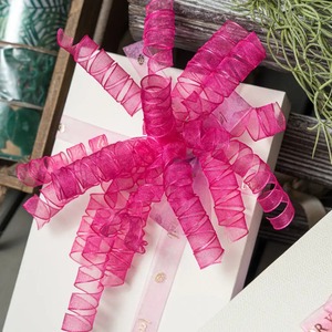 Butterfly Bow Polyester Organza <b>Pink</b> Decorative Ribbon Gift <b>Wrap</b> Ornament for Birthday Valentine's Day & Christmas - Product Image 6
