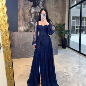 Nouvelle Robe de Soirée Longue à Manches Longues Style Européen 2026 avec Dentelle et Corset, Charme Élégant - Product Image 3