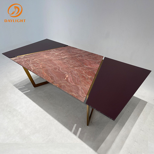 Ensemble de <span class=keywords><strong>table</strong></span> à manger rectangulaire en acier inoxydable 304, <span class=keywords><strong>3</strong></span> <span class=keywords><strong>mètres</strong></span>, <span class=keywords><strong>table</strong></span> à manger longue pour salle à manger, combinaison étroite, marbre de luxe, <span class=keywords><strong>table</strong></span> à manger extra longue - Product Image 3