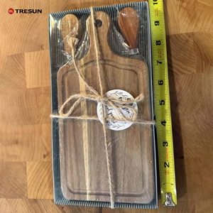 Planche à découper en acacia personnalisée avec logo, pour fêtes à domicile, cadeau de Noël, mini planche à fromage et à pain, passe au lave-vaisselle, épaisseur 2 cm, boîte cadeau - Product Image 3