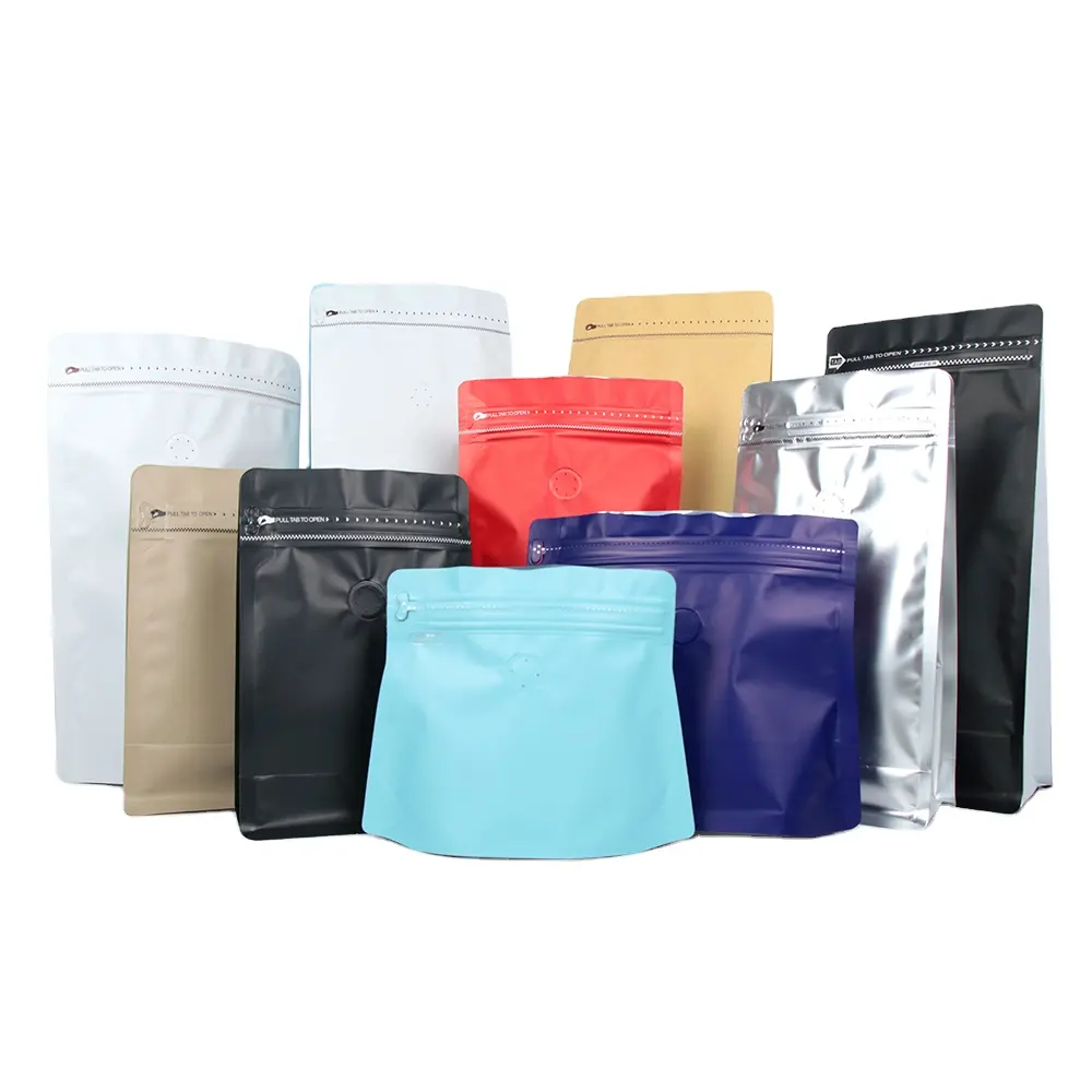 Caffè stampato personalizzato otto lati sacchetti di imballaggio sacchetti di cibo per tè ecologici sacchetti Standup sacchetto di Sandwich stampa rotocalco accetta