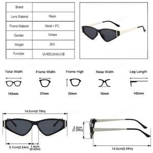 Gafas de Sol Retro 2025 con Logotipo Personalizado, Color Caramelo, Metálicas, UV400, Montura Pequeña, Estilo Ojo de Gato, para Hombre y Mujer - Product Image 6