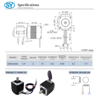 Nema 8 28mm Presisi Tinggi 0.6A 1.8 °   Motor Stepper 2-fase Hibrida Bipolar Instrumen Optik Perangkat Medis Robotik Mini 12V