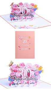 Tarjeta de Felicitación Pop-up con Corte Láser para Cumpleaños 100, 30, 60, 80, Tarjeta de Feliz Cumpleaños 3D con Nota en Blanco y Sobre - Product Image 4